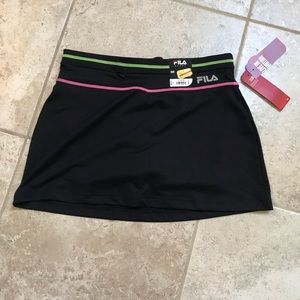 NWT Black Fila Tennis Skirt with Spandex